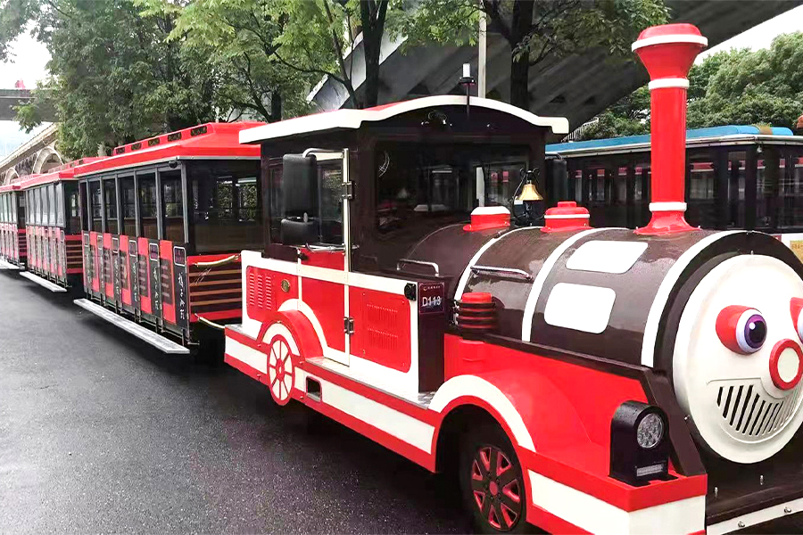 Trem de turismo elegante e sem trilhos de 24 lugares semifechado