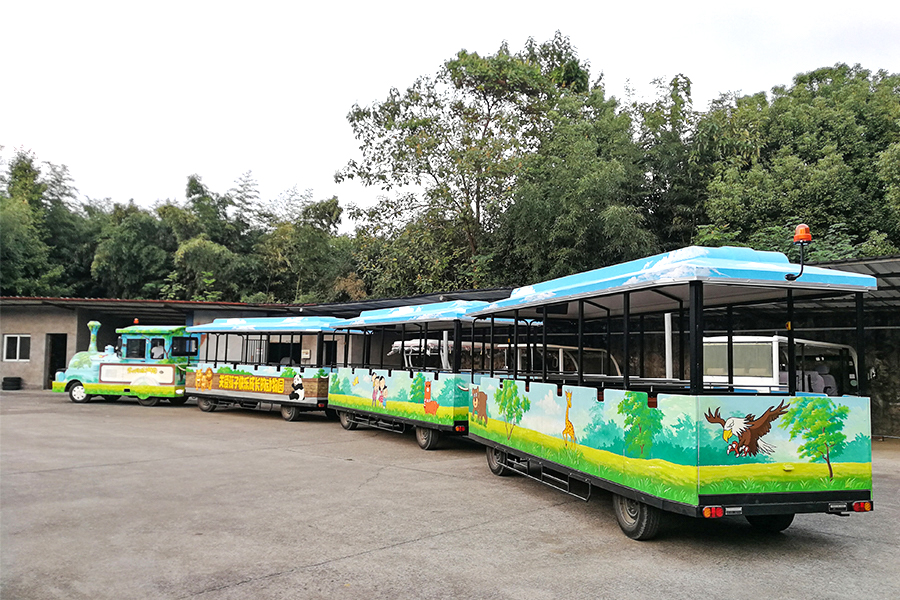 Trem de turismo elegante e sem trilhos de 24 lugares semifechado