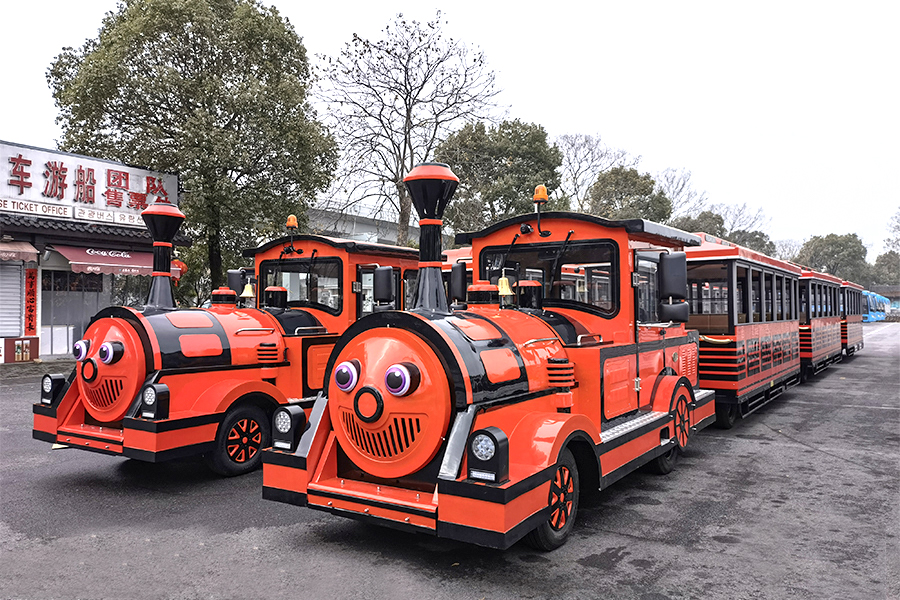 Trem de turismo elegante e sem trilhos de 24 lugares semifechado