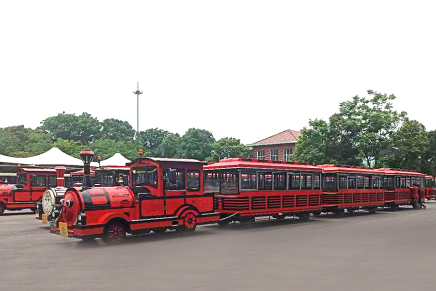 Trem de turismo elegante e sem trilhos de 24 lugares semifechado