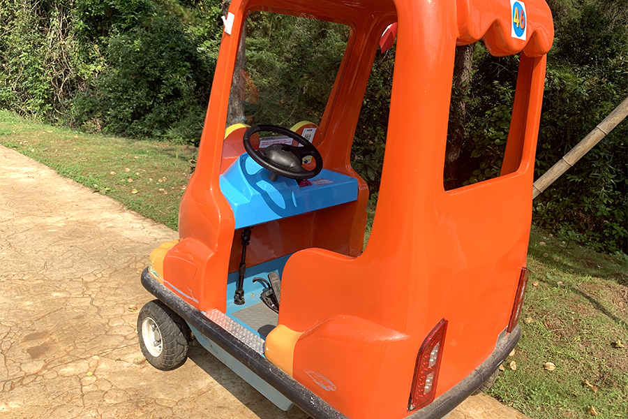 Carro de turismo elétrico de desenho animado de dois lugares