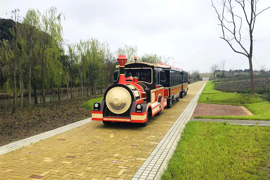 28 elegantes trens turísticos sem trilhos em grande escala em vagões fechados