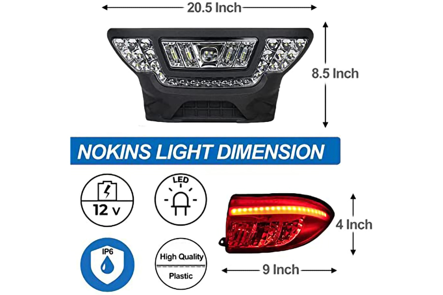 Kit de luzes de carrinho de golfe atualizado (modelos elétricos e a gás anteriores ao carro clube)