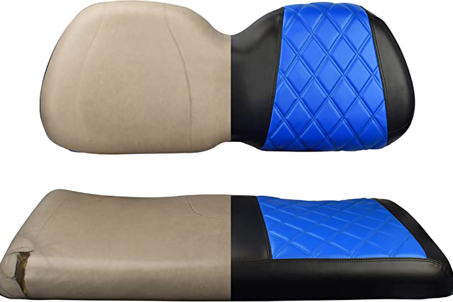 Capas para assento de carrinho de golfe Diamond Blue & Black