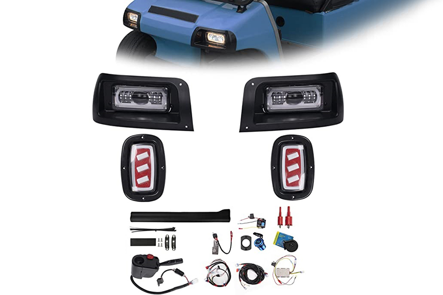 Kit de luz LED Deluxe Plus (Fit Club Car DS 1993-UP a gasolina e carrinho de golfe elétrico)