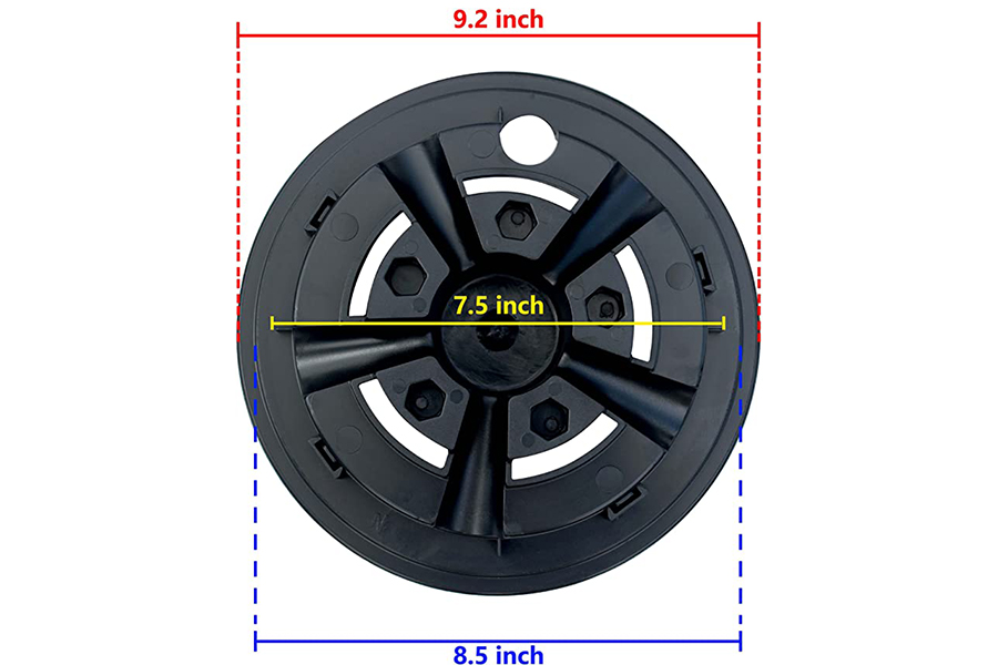 Capas de roda para carrinho de golfe cor preta