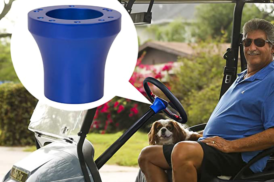 Volantes de carrinho de golfe e adaptador azul