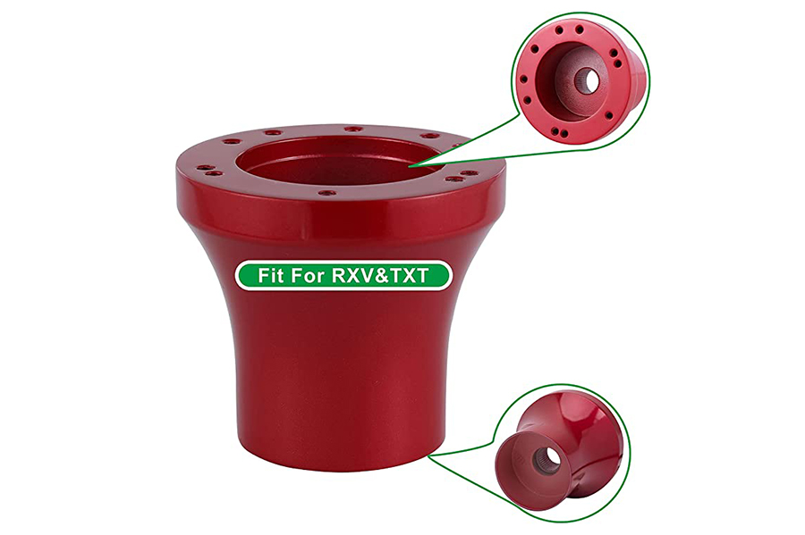 Volantes de carrinho de golfe e adaptador vermelho